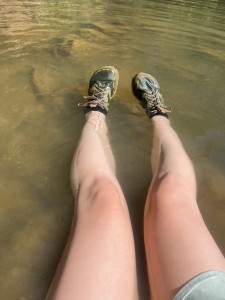 Legs in a creek